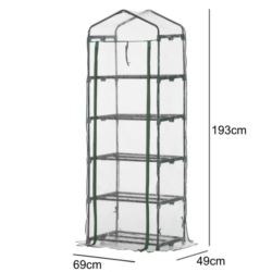 Szklarnia balkonowa ogrodowa foliowa mini 193x69x49CM 5 POZIOMÓW