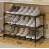 Szafka na buty półka regał stojak na obuwie 60x28x38 3-TIER BLACK PLASTIC+METAL