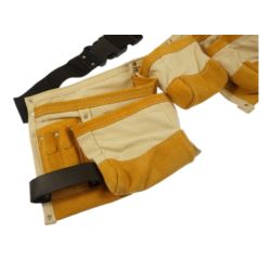 Pas narzędziowy monterski płótno skóra 11 kieszeni