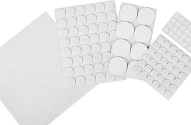 Podkładki filcowe piankowe pod meble samoprzylepne 125 szt białe okrągłe