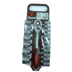 Zestaw nasadek 1/2" z grzechotka 8-32 mm 19 elementów CV klucze nasadowe z grzechotką